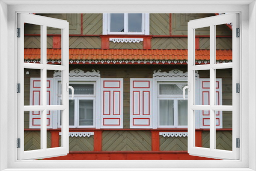 Fototapeta Naklejka Na Ścianę Okno 3D - Okna w wiejskim domu na Podlasiu