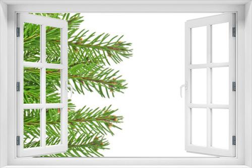 Fototapeta Naklejka Na Ścianę Okno 3D - Christmas green framework isolated on white background