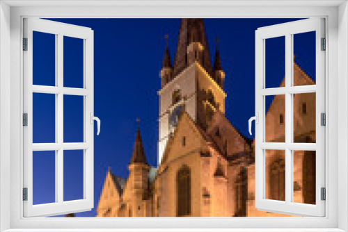 Fototapeta Naklejka Na Ścianę Okno 3D - Gothic Church in Sibiu's old city center