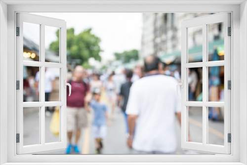Fototapeta Naklejka Na Ścianę Okno 3D - Blurred image of people walking at market