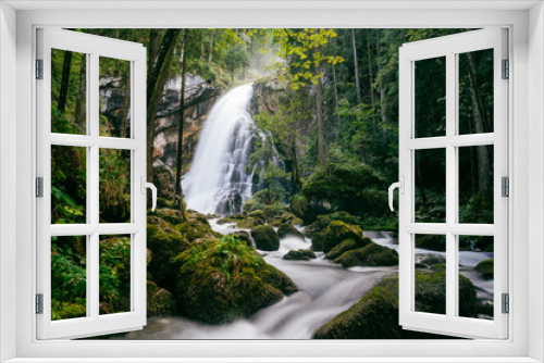 Fototapeta Naklejka Na Ścianę Okno 3D - Gollinger waterfall long exposure view, Austria