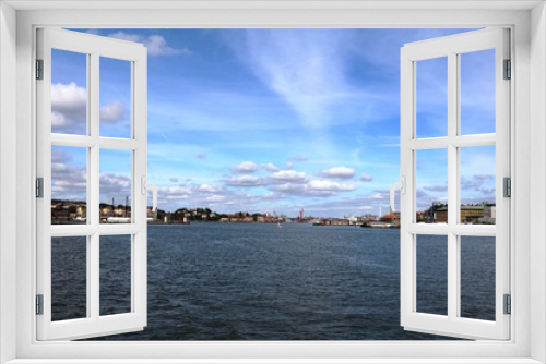 Fototapeta Naklejka Na Ścianę Okno 3D - View from Göta Canal to Gothenburg, Sweden Scandinavia