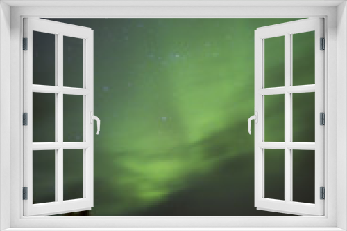 Fototapeta Naklejka Na Ścianę Okno 3D - Green Northern light, Nordland, Norway