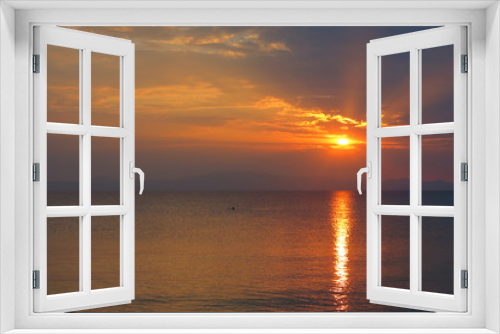 Fototapeta Naklejka Na Ścianę Okno 3D - Sunset on the sea in Greece