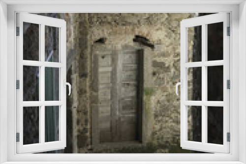 Fototapeta Naklejka Na Ścianę Okno 3D - Wooden Doors - entrances to city homes in Europe