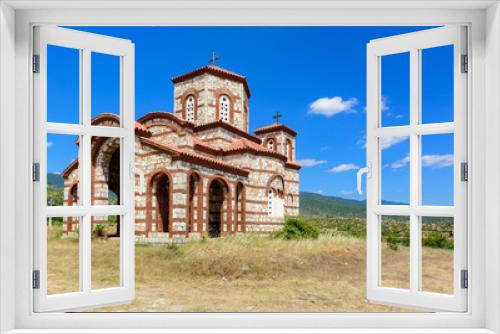 Fototapeta Naklejka Na Ścianę Okno 3D - Isolated church standing on a hill in Republic of Macedonia.