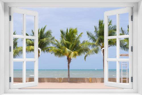 Fototapeta Naklejka Na Ścianę Okno 3D - Coconut palm trees in tropical beach Thailand