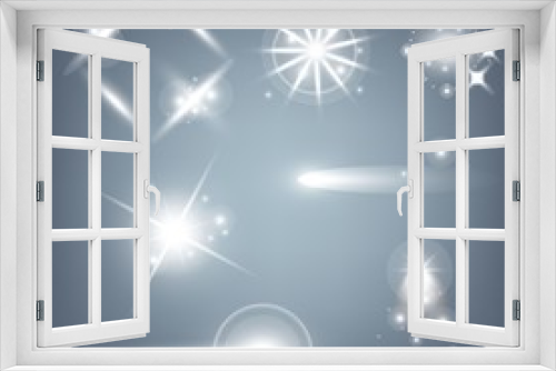 Fototapeta Naklejka Na Ścianę Okno 3D - Creative concept Vector set of glow light effect stars bursts with sparkles isolated on black background. For illustration template art design, banner for Christmas celebrate, magic flash energy ray