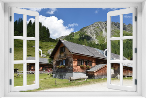 Fototapeta Naklejka Na Ścianę Okno 3D - Almdorf in Österreich