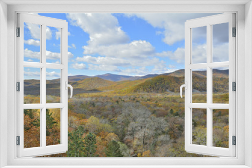 Fototapeta Naklejka Na Ścianę Okno 3D - Cloudscape in autumn taiga 5