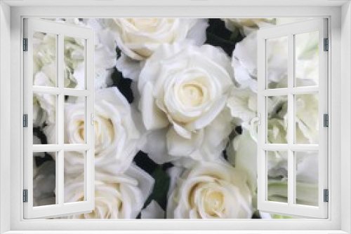 Fototapeta Naklejka Na Ścianę Okno 3D - White rose fake for background