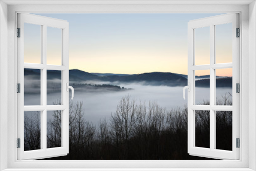 Fototapeta Naklejka Na Ścianę Okno 3D - landscape in the fog (Lorraine-France)