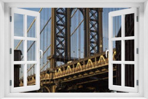 Fototapeta Naklejka Na Ścianę Okno 3D - Manhattan Bridge sunset