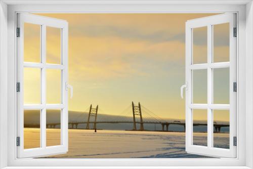 Fototapeta Naklejka Na Ścianę Okno 3D - Sunset in winter.