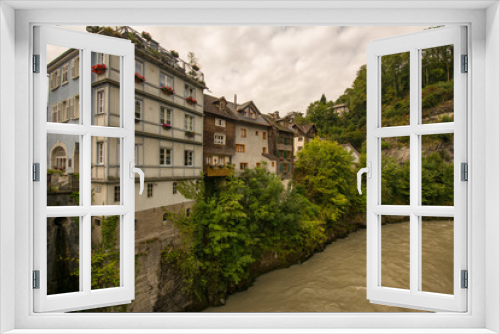 Fototapeta Naklejka Na Ścianę Okno 3D - Häuser an der Ill in Feldkirch