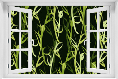 Fototapeta Naklejka Na Ścianę Okno 3D - Green leaves seamless pattern