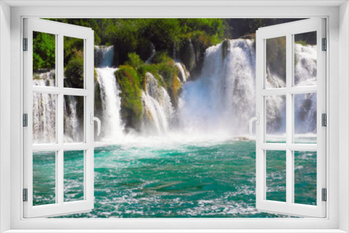 Fototapeta Naklejka Na Ścianę Okno 3D - Waterfall Skradinski buk