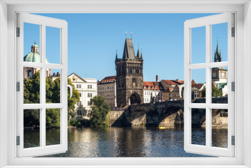 Fototapeta Naklejka Na Ścianę Okno 3D - Scenic summer view. River Vltava. Prague. Czech Republic