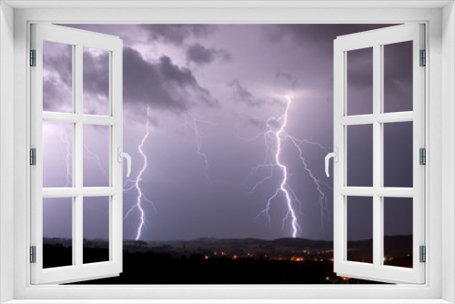 Fototapeta Naklejka Na Ścianę Okno 3D - lightning, storm