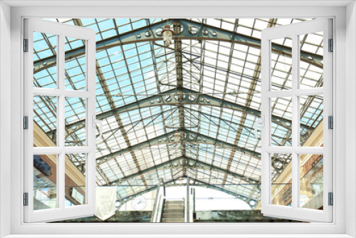 Fototapeta Naklejka Na Ścianę Okno 3D - Interior and large roof in Shopping Mall