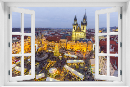 Fototapeta Naklejka Na Ścianę Okno 3D - Prague Christmas Market