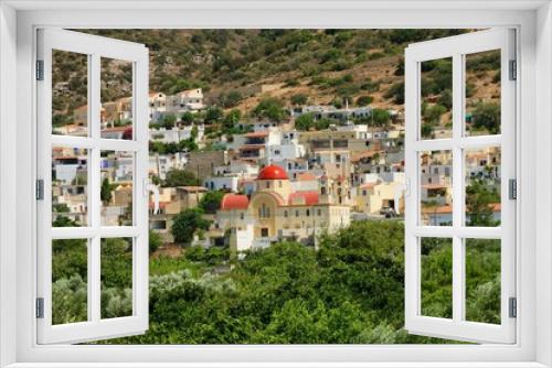 Fototapeta Naklejka Na Ścianę Okno 3D - village of Kalo Horio  and his church in Crète , GREECE

