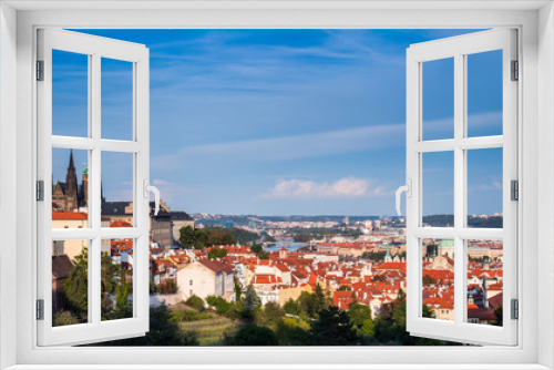 Fototapeta Naklejka Na Ścianę Okno 3D - Prague Castle and Saint Vitus Cathedral, Czech Republic. Panoramic view