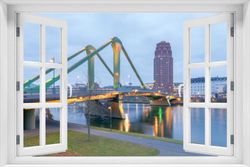 Fototapeta Naklejka Na Ścianę Okno 3D - Frankfurt am Main. Road bridge Flesserbryukke.