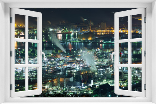 Fototapeta Naklejka Na Ścianę Okno 3D - Industry factory in Japan at night