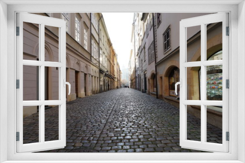 Fototapeta Naklejka Na Ścianę Okno 3D - street of Prag