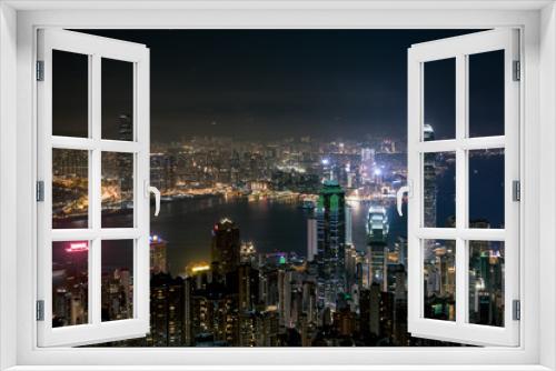 Fototapeta Naklejka Na Ścianę Okno 3D - 香港の夜景
