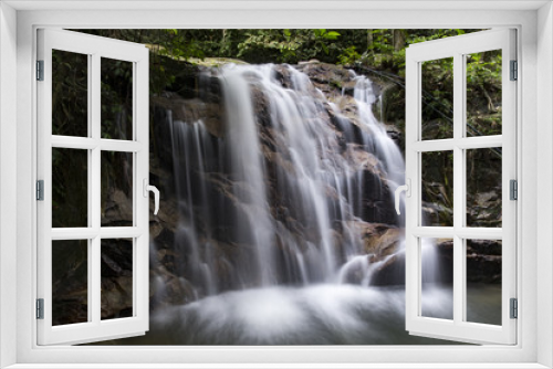 Fototapeta Naklejka Na Ścianę Okno 3D - beautiful in nature Kanching Waterfall located in Malaysia,wet a