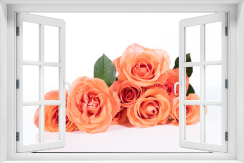 Fototapeta Naklejka Na Ścianę Okno 3D - strauß rosen vor weiß