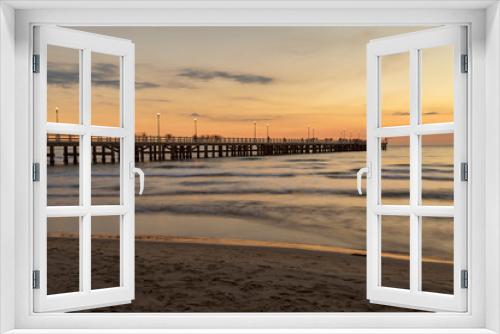 Fototapeta Naklejka Na Ścianę Okno 3D - forte dei marmi pier view on sunset