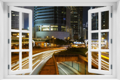 Fototapeta Naklejka Na Ścianę Okno 3D - Hong Kong city and traffic of street