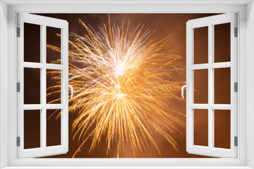 Fototapeta Naklejka Na Ścianę Okno 3D - Colorful fireworks in the night sky. Happy new year celebration abstrackt background.