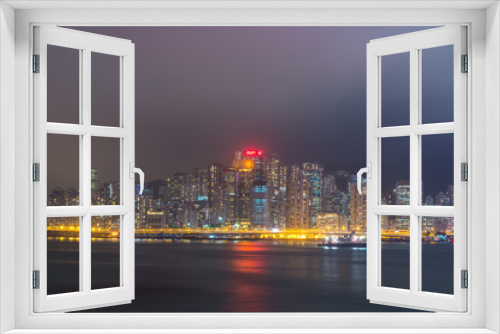 Fototapeta Naklejka Na Ścianę Okno 3D - Hong Kong City at night