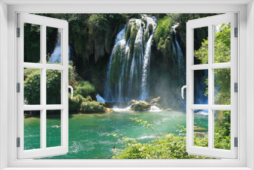 Fototapeta Naklejka Na Ścianę Okno 3D - Kravice waterfalls and Trebizat river in Bosnia and Herzegovina