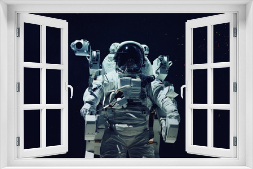 Fototapeta Naklejka Na Ścianę Okno 3D - Astronaut at spacewalk. Cosmic art, science fiction wallpaper. Beauty of deep space. Billions of galaxies in the universe. Elements of this image furnished by NASA