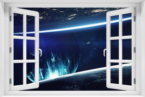 Fototapeta Naklejka Na Ścianę Okno 3D - Cosmic art, science fiction wallpaper. Beauty of deep space. Billions of galaxies in the universe. Elements of this image furnished by NASA