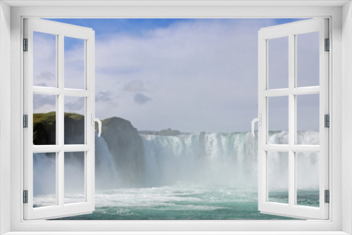 Fototapeta Naklejka Na Ścianę Okno 3D - Godafoss Wasserfall Panorama in Island