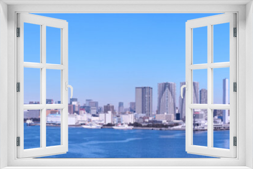 Fototapeta Naklejka Na Ścianę Okno 3D - 東京湾のパノラマ