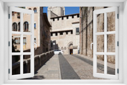 Street and Basilica of Sant Feliu in Girona