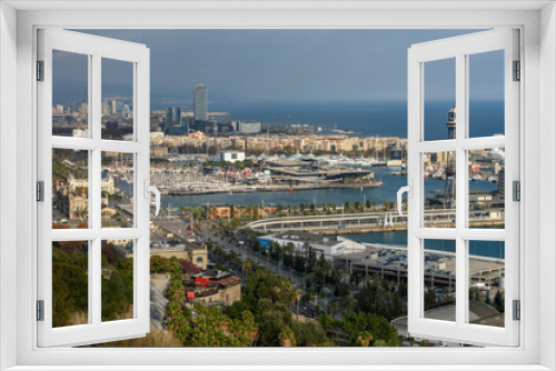 Aerial cityscape of Barcelona