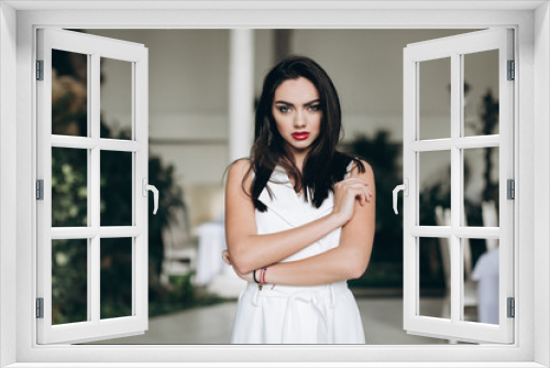 Portrait of beautifull business woman. Restaurant manager. 