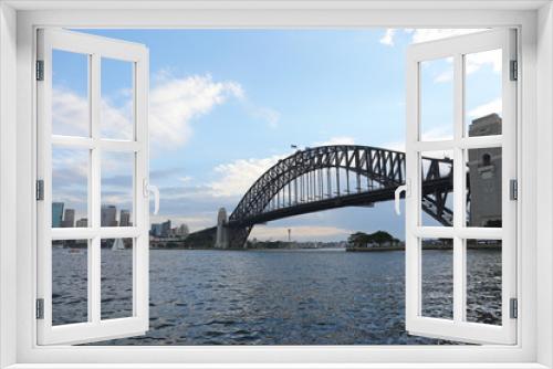 Fototapeta Naklejka Na Ścianę Okno 3D - Sydney harbour and bridge in evening light