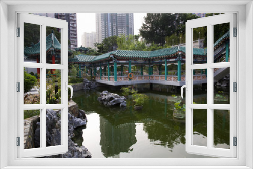 Fototapeta Naklejka Na Ścianę Okno 3D - Chinese Water Garden Wong Tai Sin Taoist Temple Kowloon Hong Kon