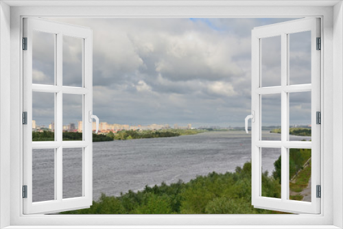Fototapeta Naklejka Na Ścianę Okno 3D - View of Irtysh River divides the city into two parts Omsk