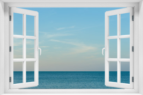 Fototapeta Naklejka Na Ścianę Okno 3D - Calm Sea Ocean And Blue Sky Background,Beautiful white clouds on