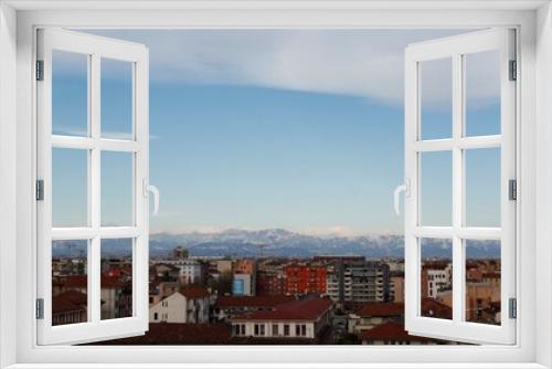Fototapeta Naklejka Na Ścianę Okno 3D - Milano con le alpi